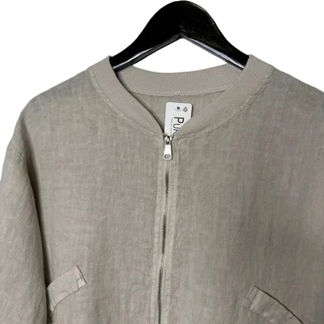 Florence Linen Zip Up Jacket