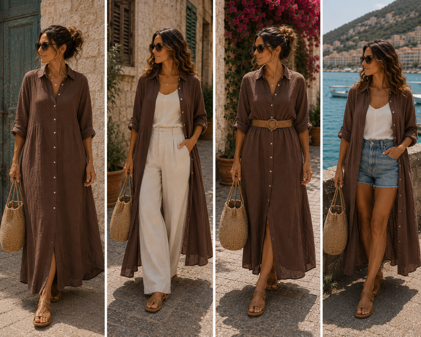 Monaco Linen Shirt Dress