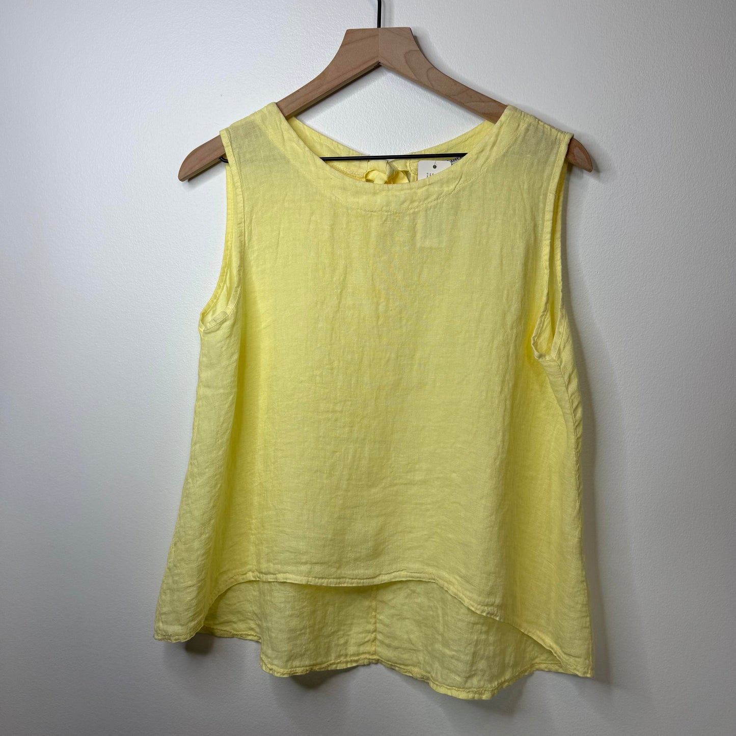 Florence Linen Sleeveless Top with Back Bow