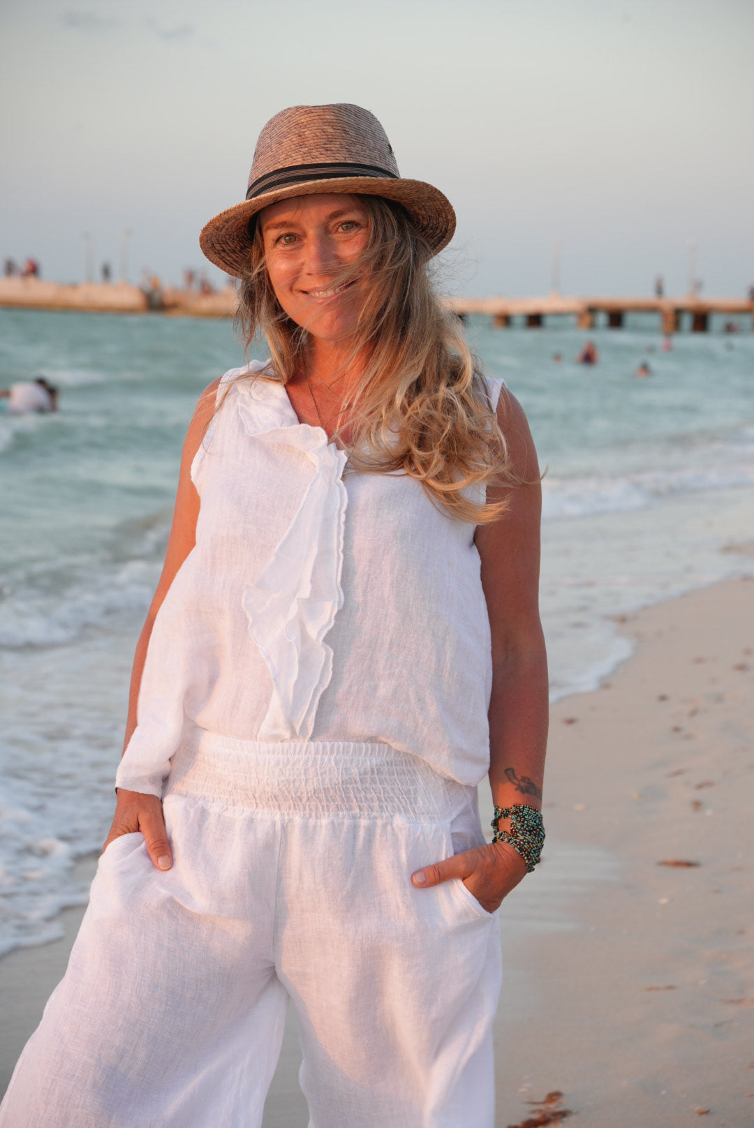 Marina Sleeveless Ruffle Top