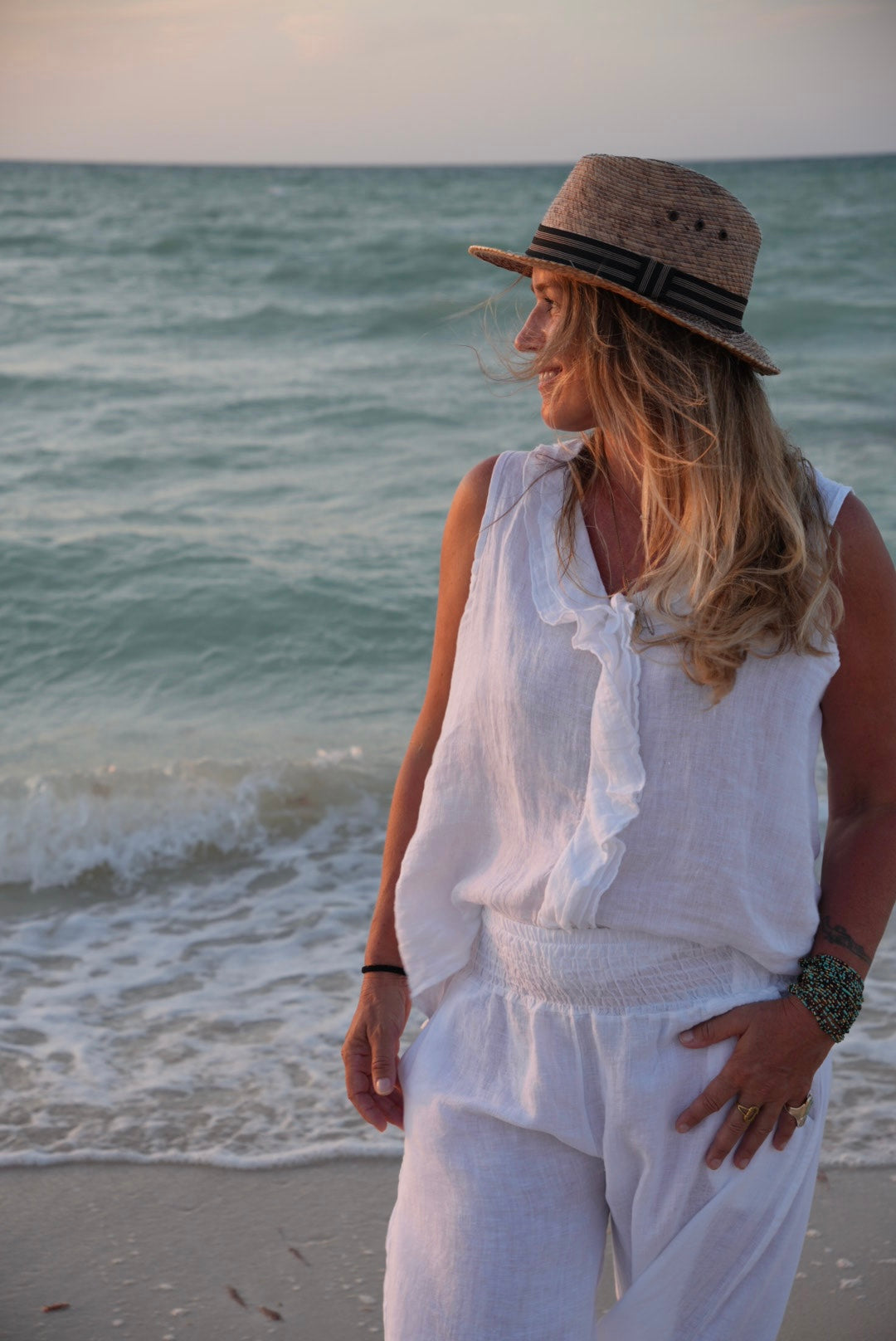 Marina Sleeveless Ruffle Top