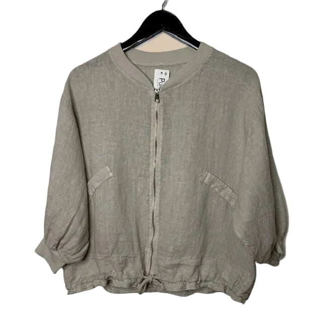 Florence Linen Zip Up Jacket