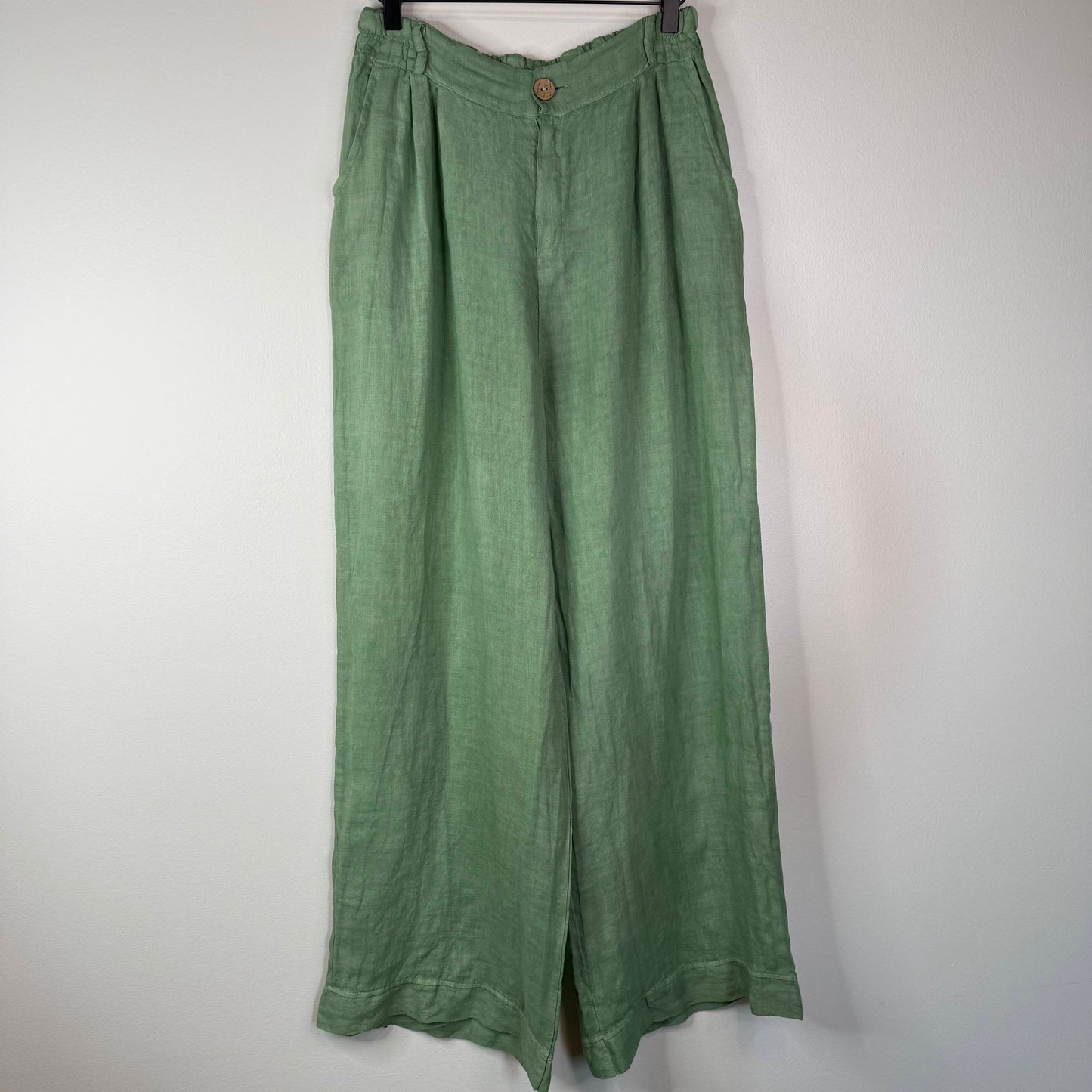 Venice Linen Pants in Sage Green
