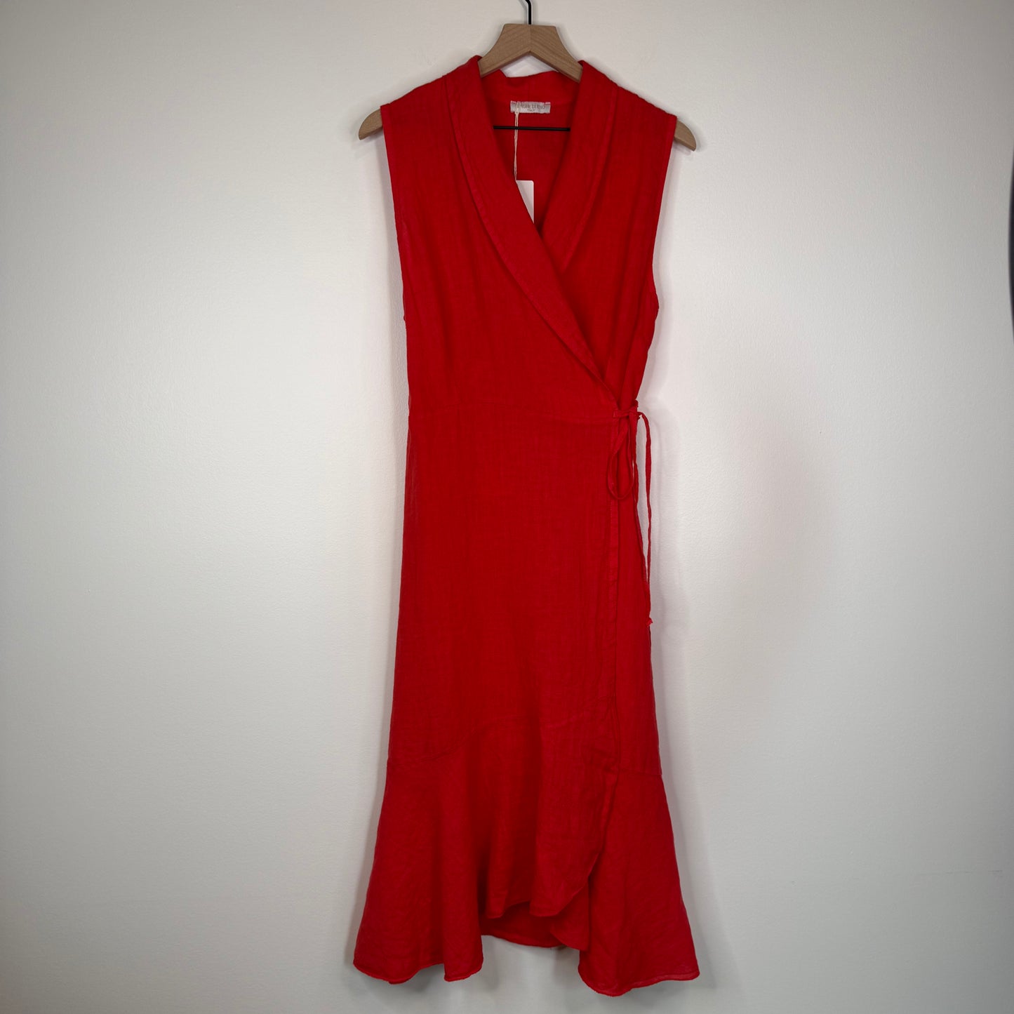 Sleeveless Linen Wrap Dress