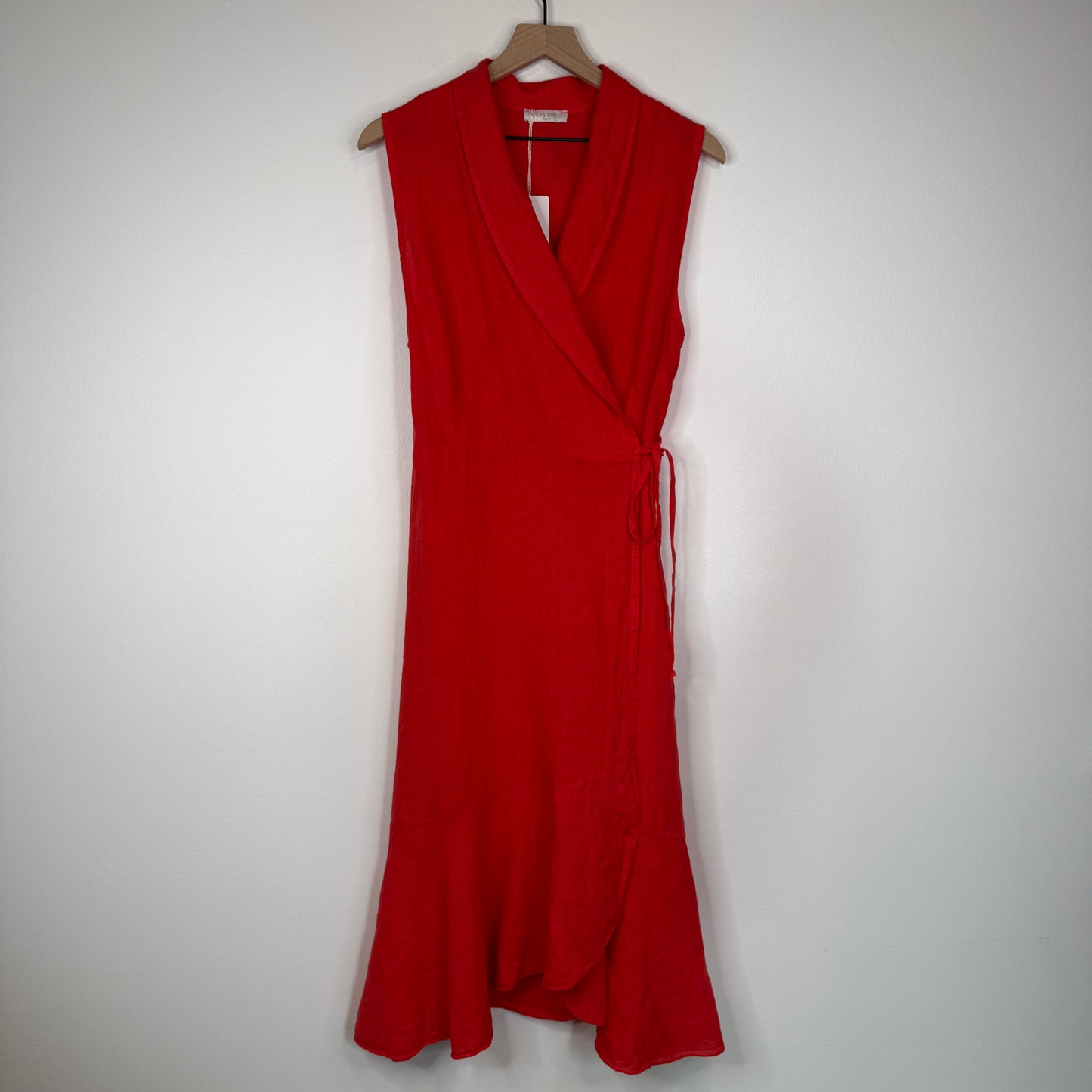 Sleeveless Linen Wrap Dress