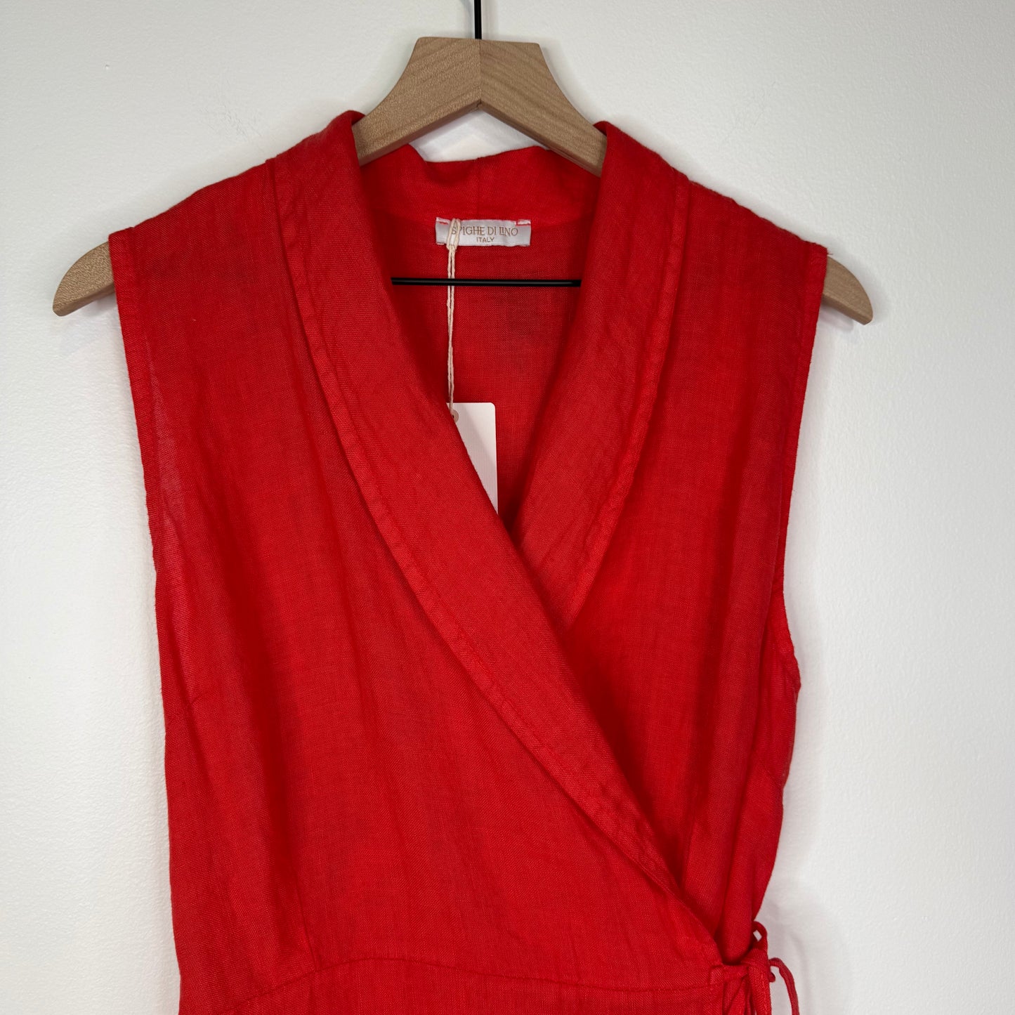 Sleeveless Linen Wrap Dress