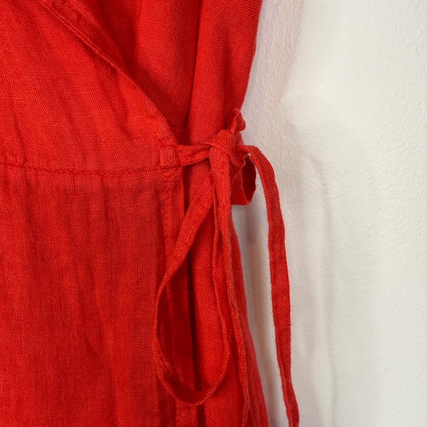 Sleeveless Linen Wrap Dress