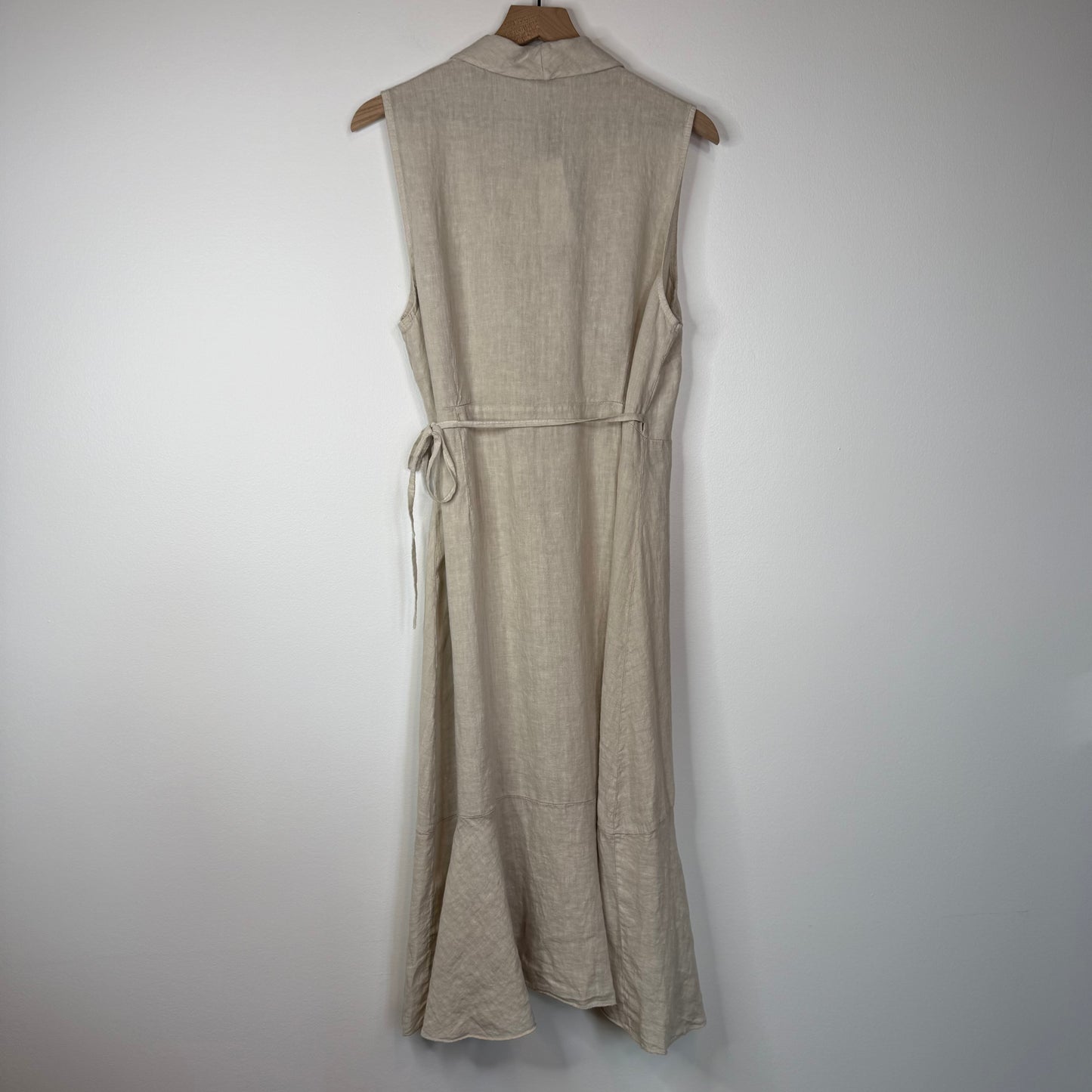 Sleeveless Linen Wrap Dress