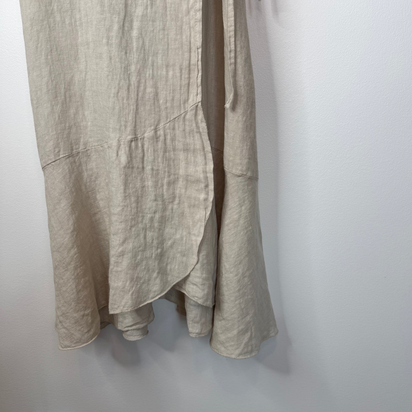 Sleeveless Linen Wrap Dress
