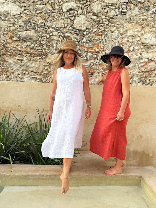 Florence Essential Sleeveless Linen Dress