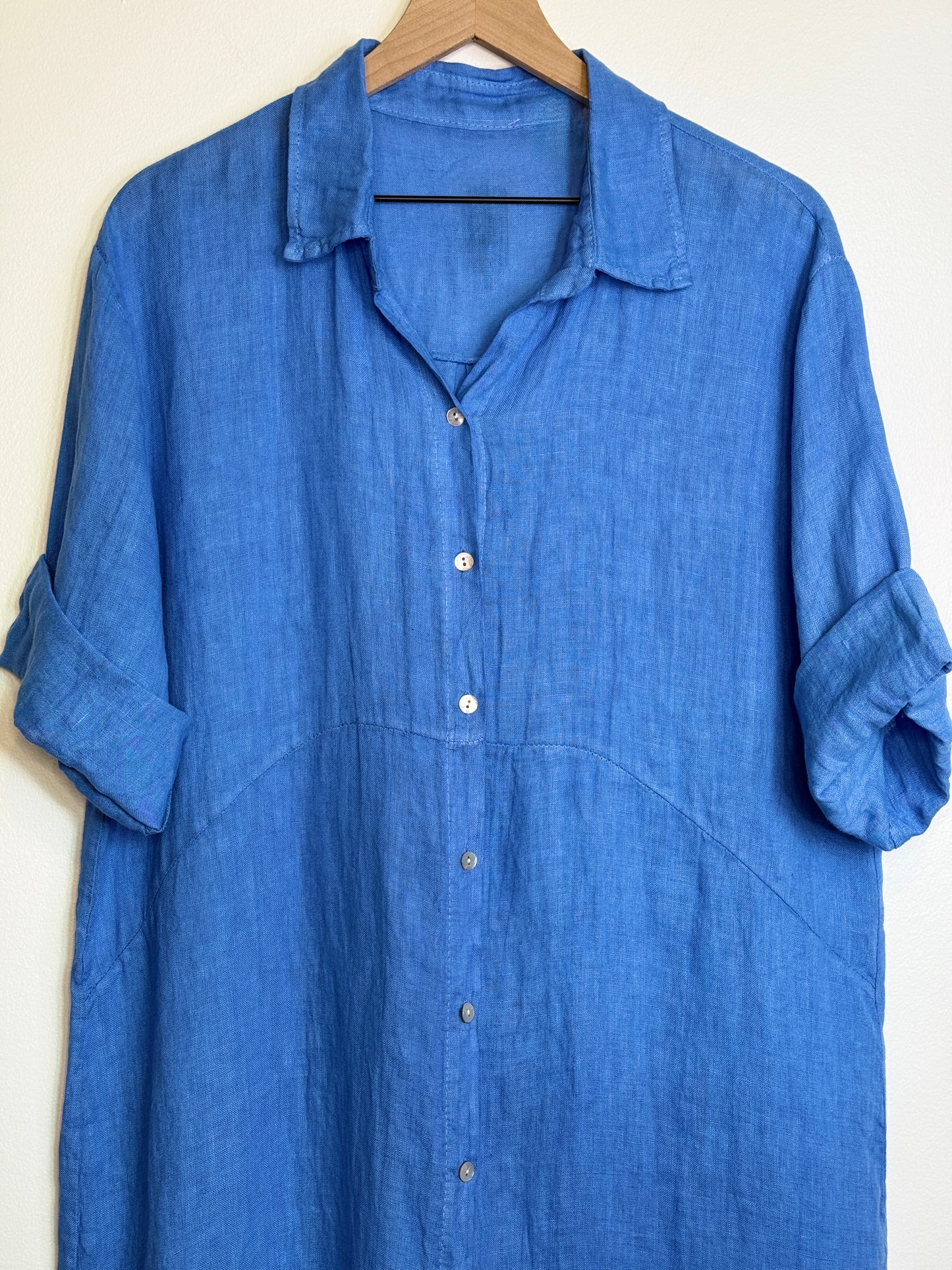 Monaco Linen Shirt Dress