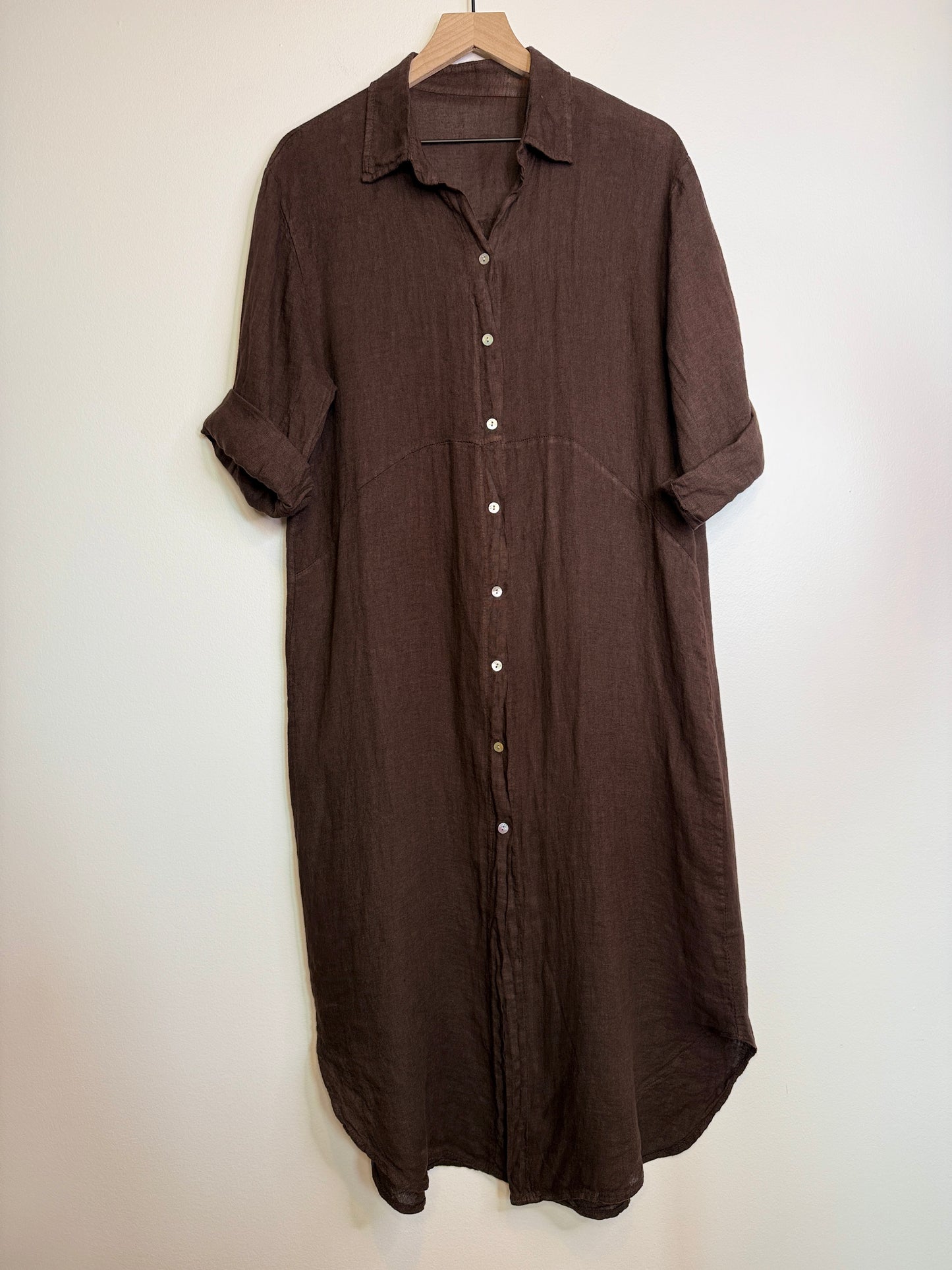 Monaco Linen Shirt Dress