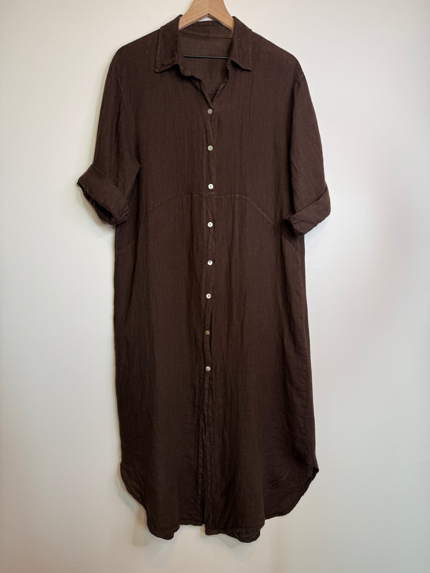 Monaco Linen Shirt Dress