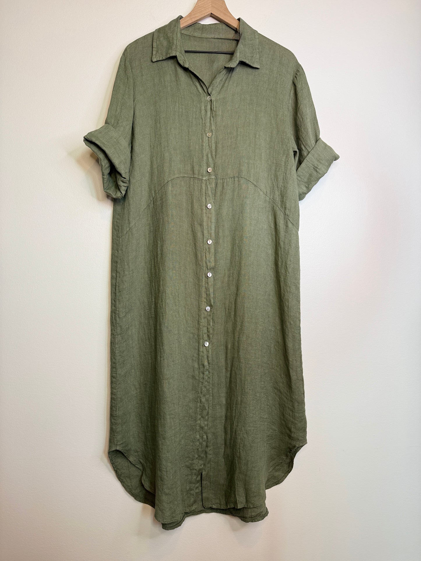 Monaco Linen Shirt Dress
