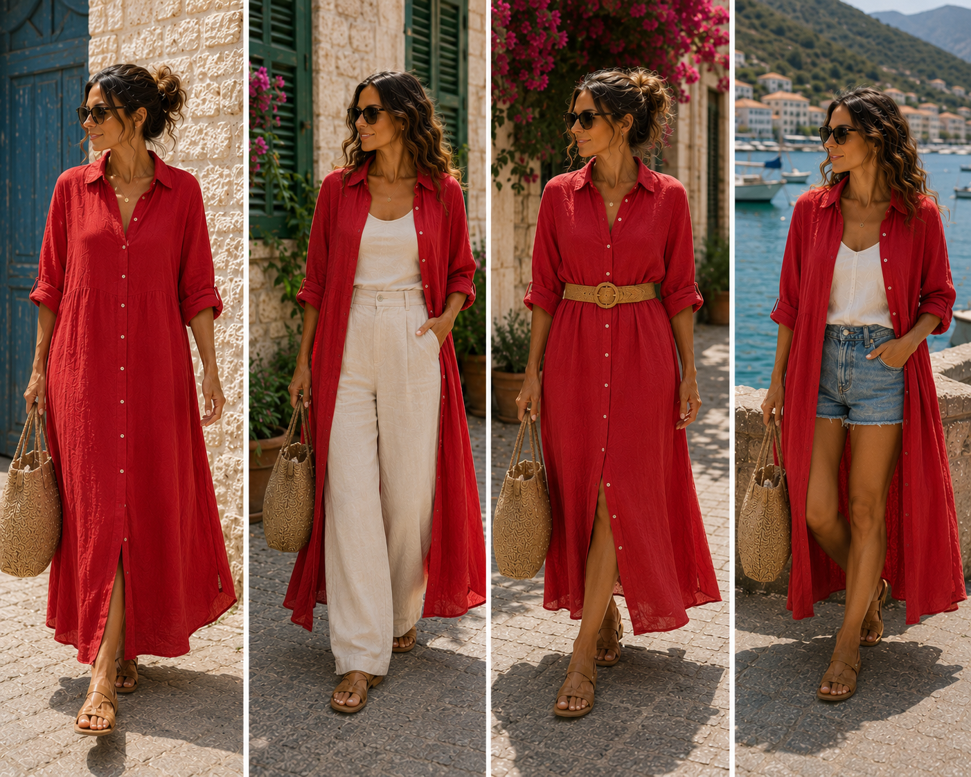 Monaco Linen Shirt Dress