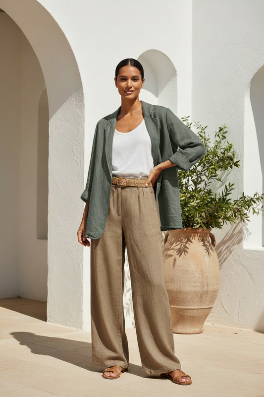 Amalfi Blazer - Olive Green