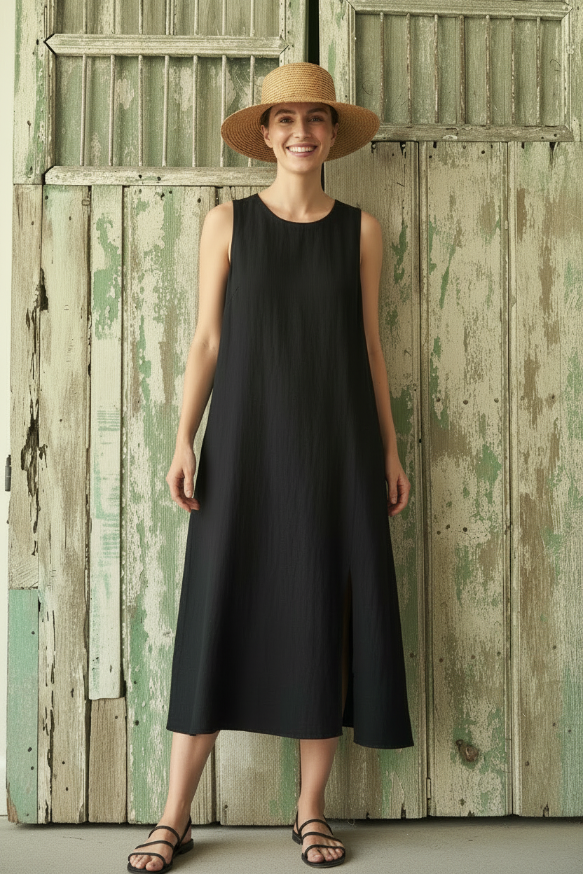 Black Midi Dress New Pose
