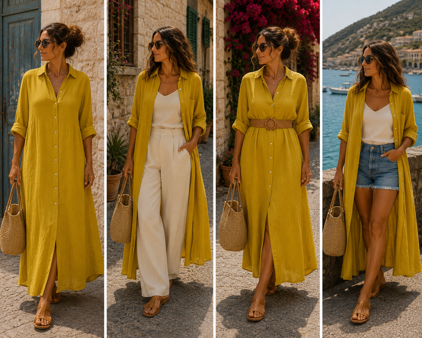 Monaco Linen Shirt Dress