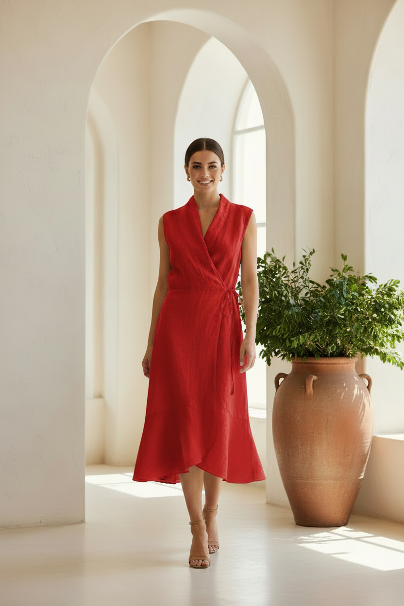 Poppy Red Wrap Dress